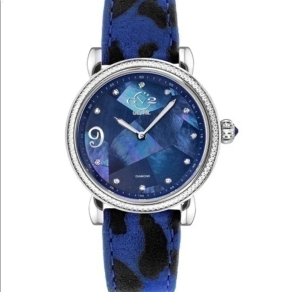 NEW Blue Sapphire Diamond Swiss watch